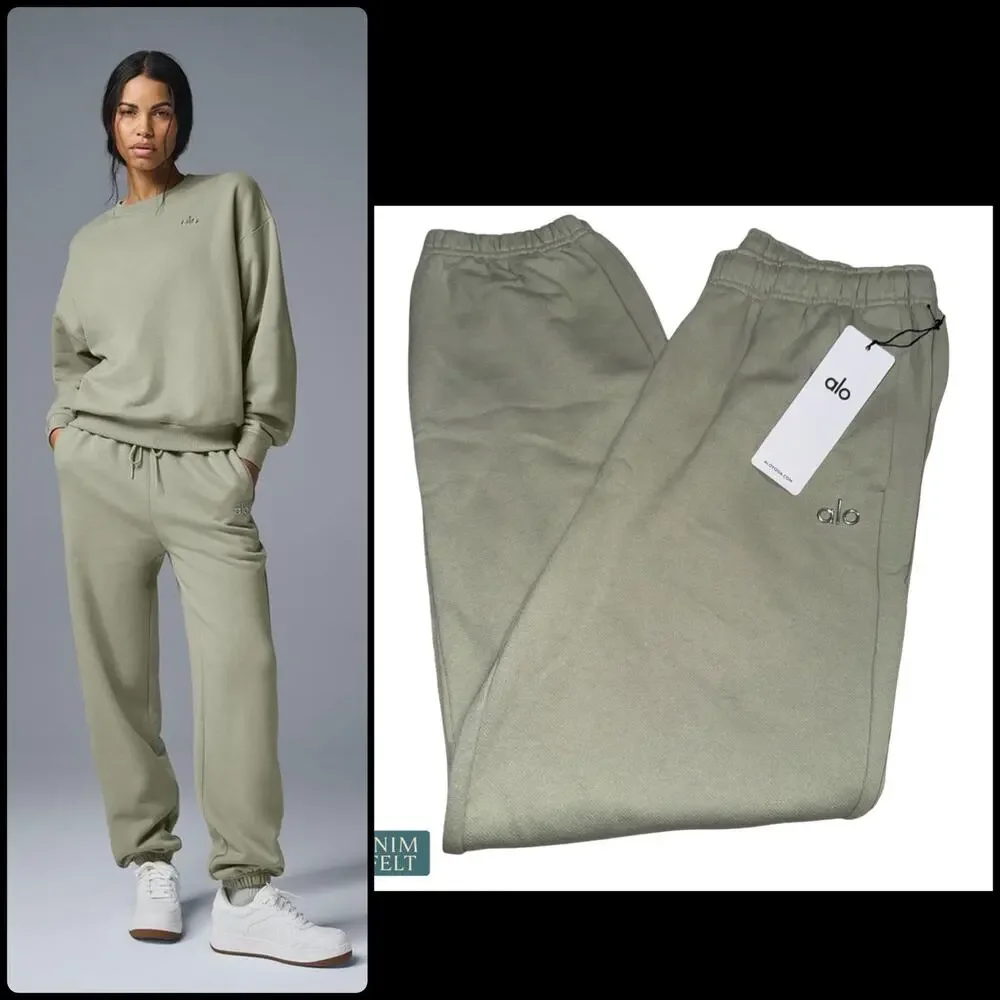 Alo Yoga Accolade Sweatpants Limestone‎ Relaxed Fit Premium Fleece Lounge Jogger